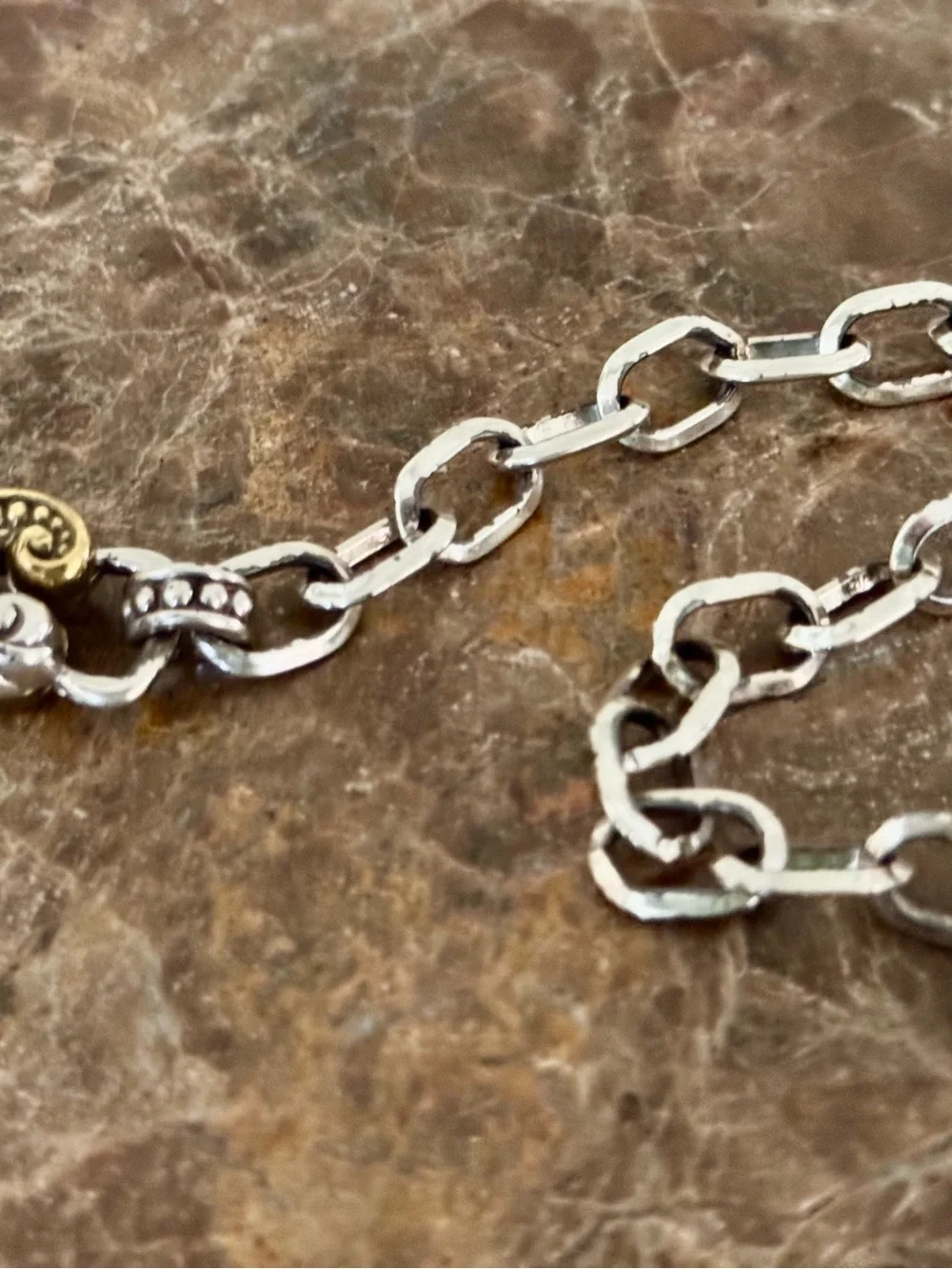 Vintage 90s Y2K Brighton Two-Tone Double Snake Chain Belt